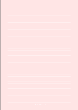 Printable Lined Paper - Light Red - Narrow White Lines - A4