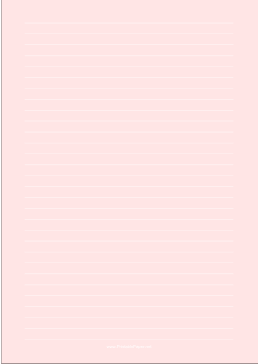 Printable Lined Paper - Light Red - Wide White Lines - A4