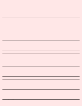 Printable Lined Paper - Light Red - Wide Black Lines