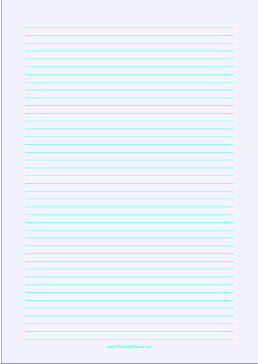 Printable Lined Paper - Pale Blue - Narrow Cyan Lines - A4