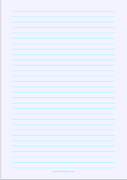 Printable Lined Paper - Pale Blue - Wide Cyan Lines - A4