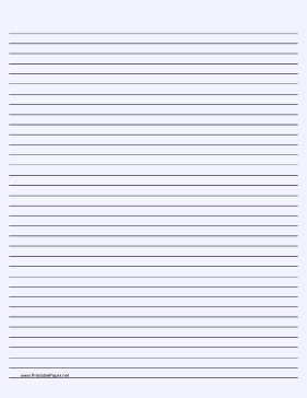 Printable Lined Paper - Pale Blue - Medium Black Lines