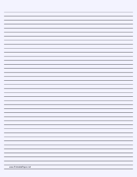 Printable Lined Paper - Pale Blue - Narrow Black Lines