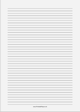 Printable Lined Paper - Pale Gray - Narrow Black Lines - A4