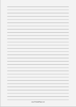 Printable Lined Paper - Pale Gray - Wide Black Lines - A4