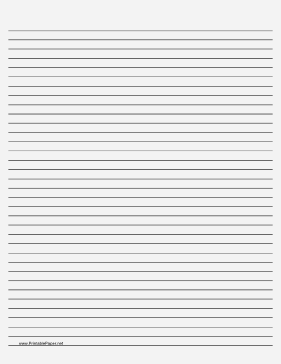 Printable Lined Paper - Pale Gray - Medium Black Lines