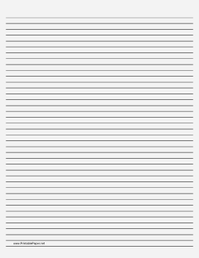 Printable Lined Paper - Pale Gray - Narrow Black Lines