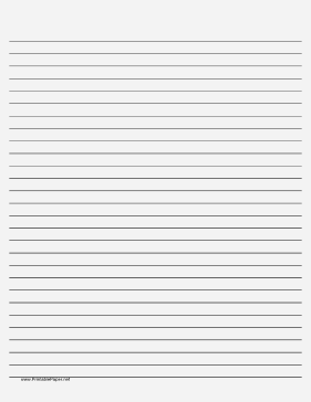 Printable Lined Paper - Pale Gray - Wide Black Lines