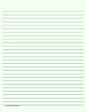 Printable Lined Paper - Pale Green - Wide Black Lines