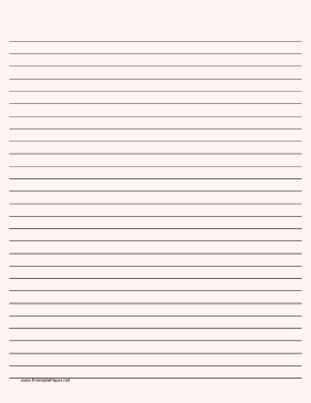 Printable Lined Paper - Pale Red - Wide Black Lines