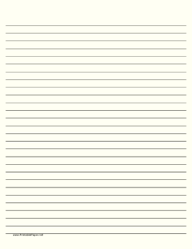 Printable Lined Paper - Pale Yellow - Wide Black Lines