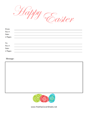 Colorful Easter Fax Cover fax cover sheet