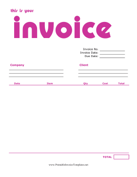 Colorful Product Invoice Template