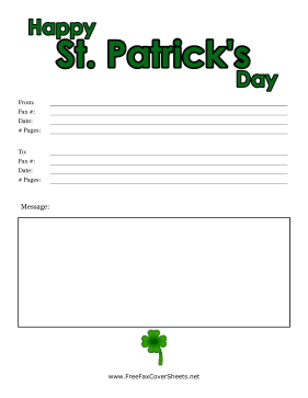 Colorful St Patricks Day Fax Cover fax cover sheet