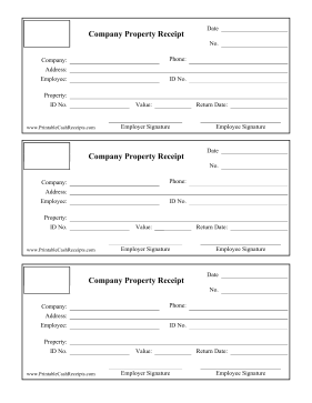 Company Property Receipt