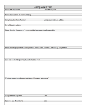 Complaint Form