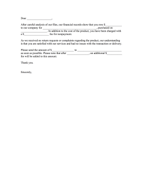 Non-Payment Complaint Letter