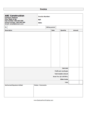 Construction Invoice