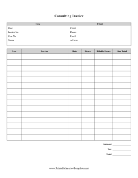 Consulting Invoice Template