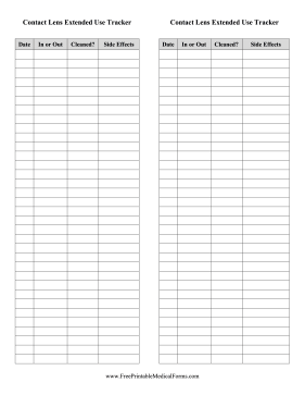 Contact Lens Extended Use Tracker