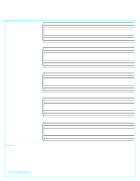 Printable Cornell Note Paper with Musical Staff