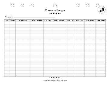 Costume Change Tracker