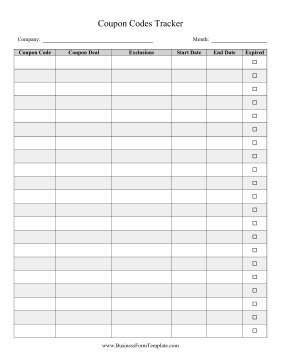 Coupon Codes Tracker