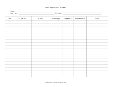 Court Appearances Tracker