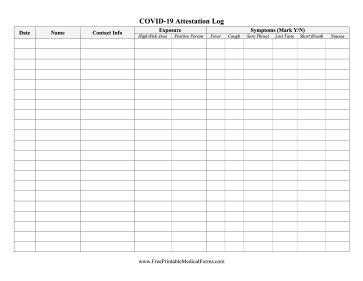 Covid Attestation Log