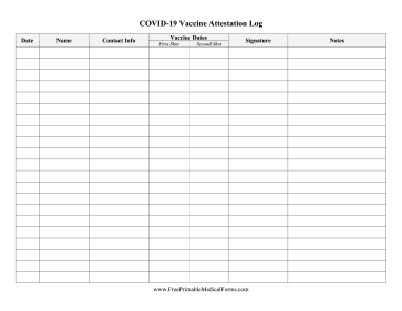 Covid Vaccine Attestation Log