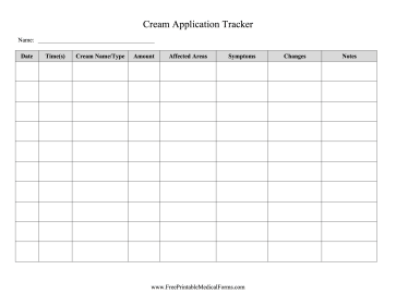 Cream Application Tracker