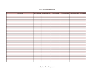 Credit History Record