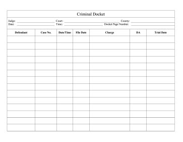 Criminal Docket