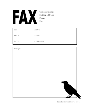 Crow Silhouette fax cover sheet