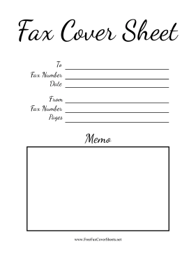 Cursive Font fax cover sheet