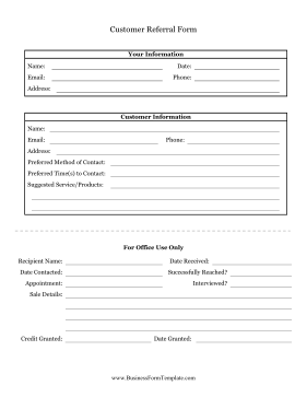 Customer Referral Form