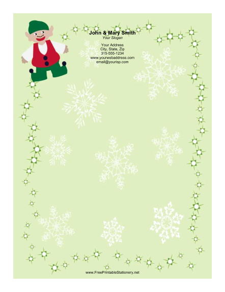 Cute Elf stationery design