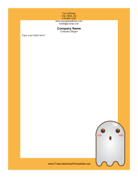 Cute Ghost Halloween Letterhead