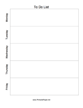 Printable Day-of-the-week To Do List