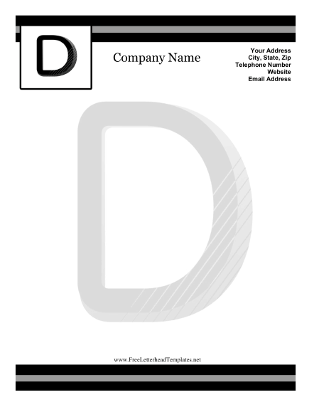 D Monogram Letterhead