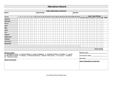 Attendance Record