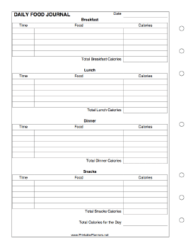 Daily Food Journal - Left