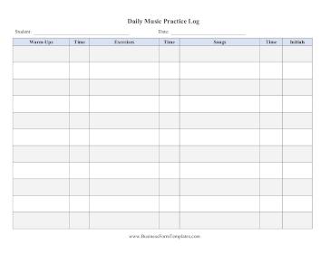 Daily Music Practice Log