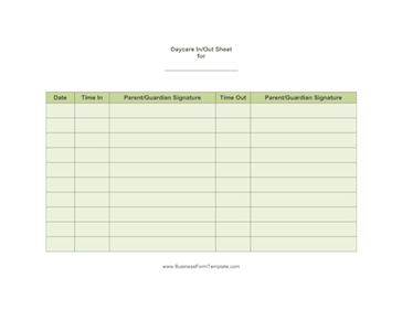 Daycare Sheet Individual