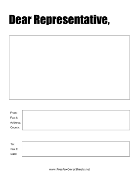 Dear Representative fax cover sheet