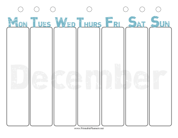 December Weekly Planner