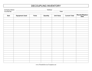 Decoupling Inventory Template