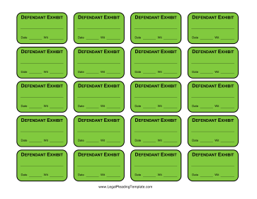 Defendant Exhibit Labels