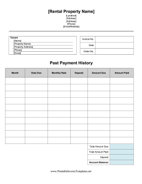 Deposit Invoice Template