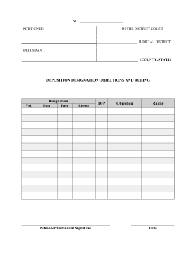 Deposition Designations Ruling